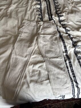 Lab Dip- Cargo Cropped Cream Utility Ankle Pants